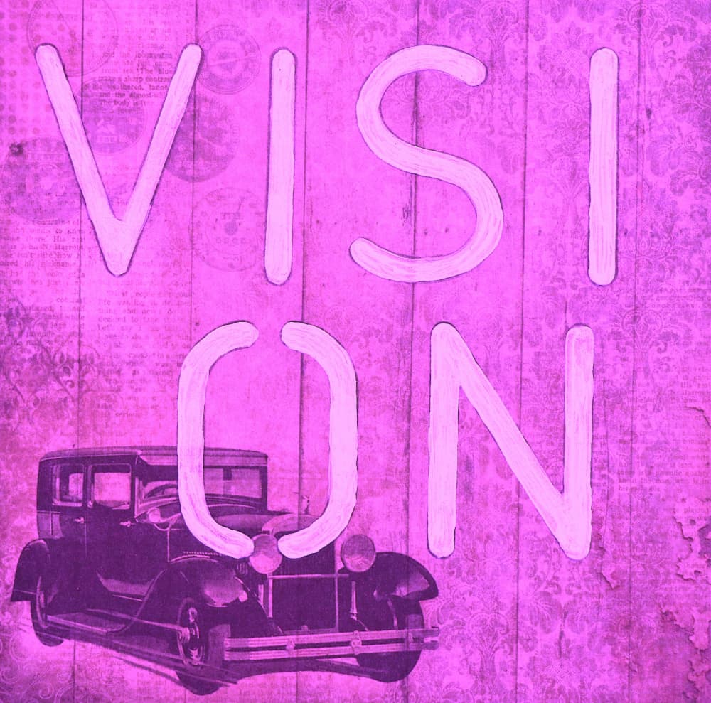 Purple Vision Vintage Car by Santhosh ch — canvas wall art