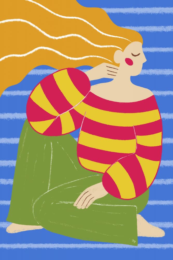 Calm Woman Sitting by Martina — canvas wall art