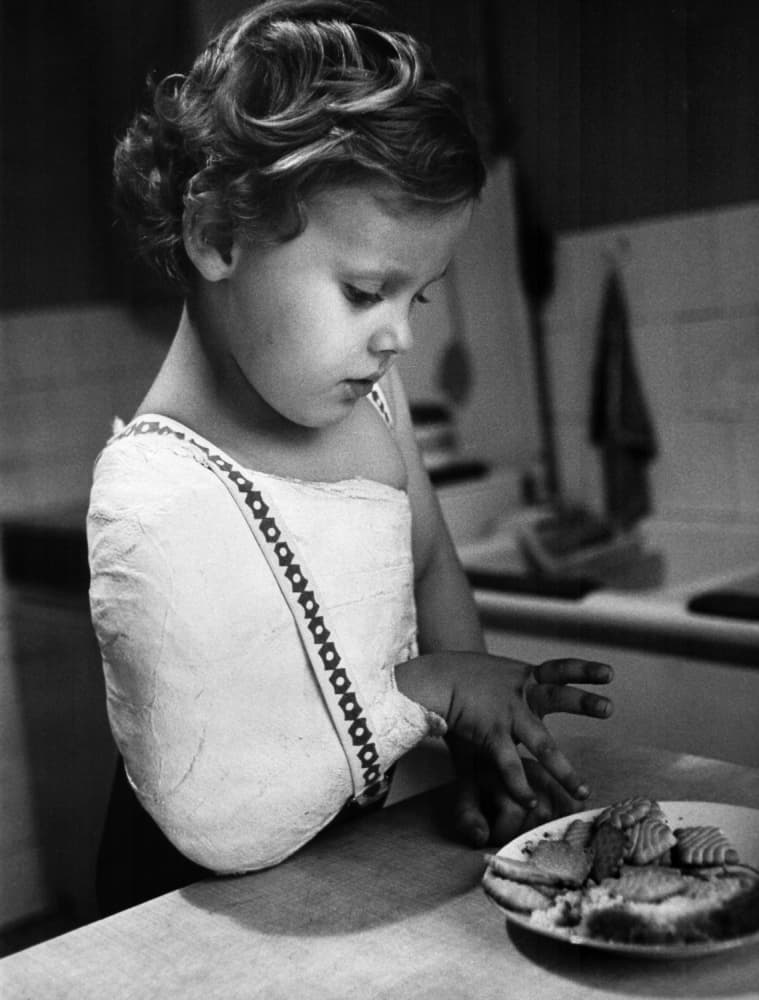 Pensive Girl With Cast by Jacek Stefan — canvas wall art