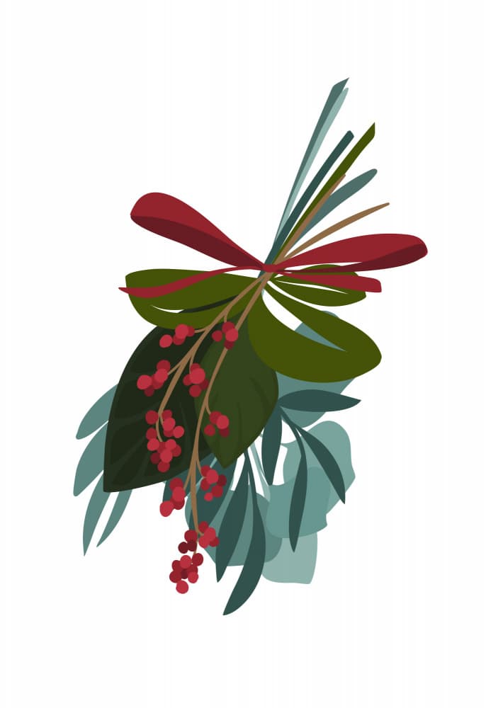 Festive Berry Branches by Rosana Laiz Blursbyai — canvas wall art