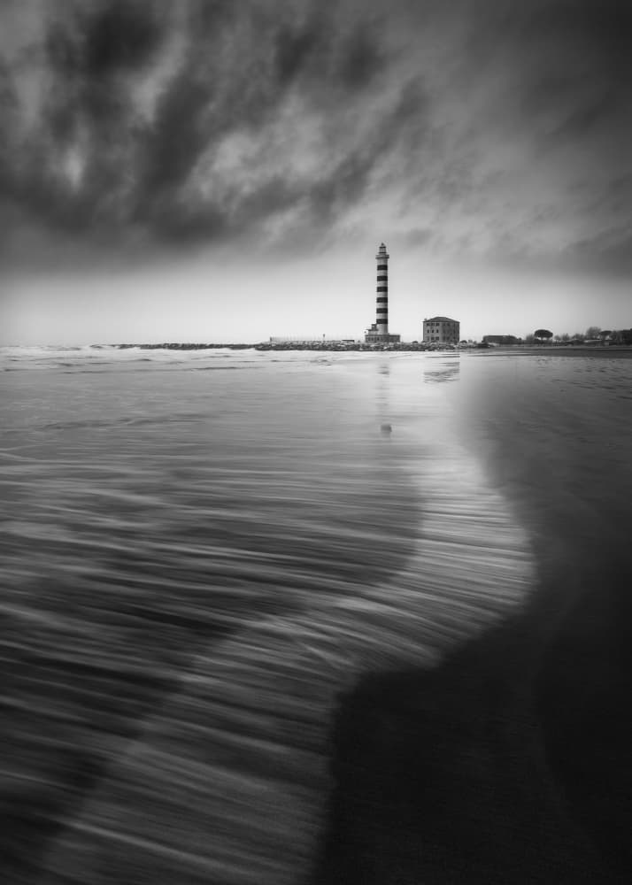Moody Lighthouse Seascape by Thomas de Franzoni — canvas wall art