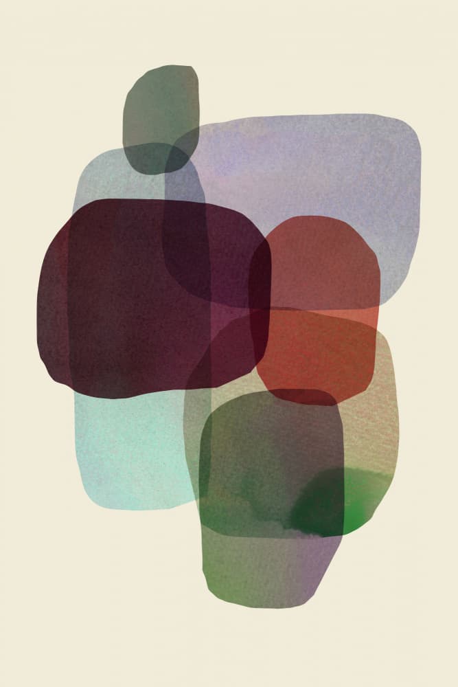 Overlapping Abstract Shapes by cartissi — canvas wall art