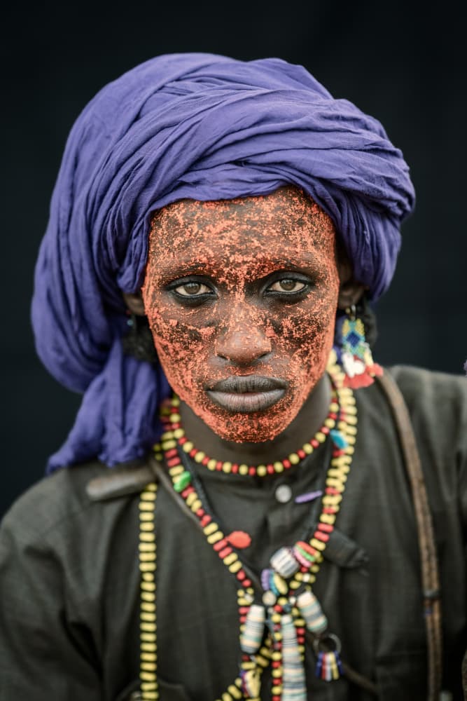 Red Face Purple Turban by Trevor Cole — canvas wall art