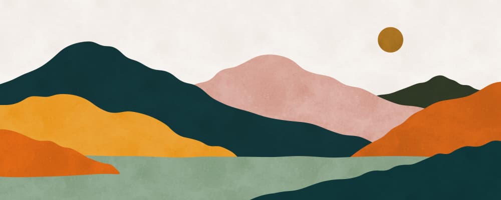 Colorful Mountain Serenity by Vitor Costa — canvas wall art