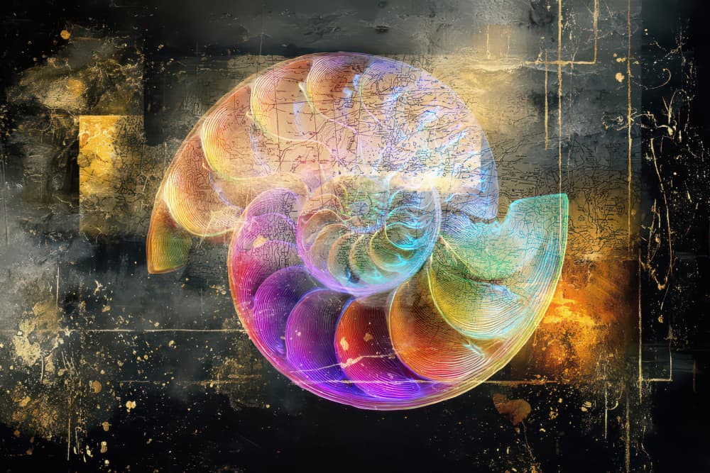 Colorful Nautilus World Map by Rafal Kulik — canvas wall art
