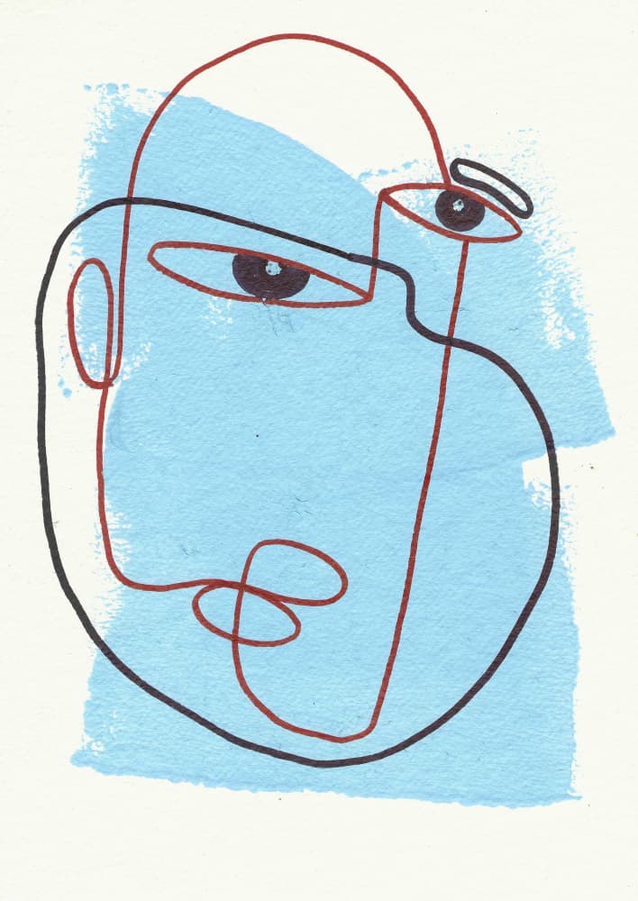 Calm Abstract Face by Santhosh ch — canvas wall art