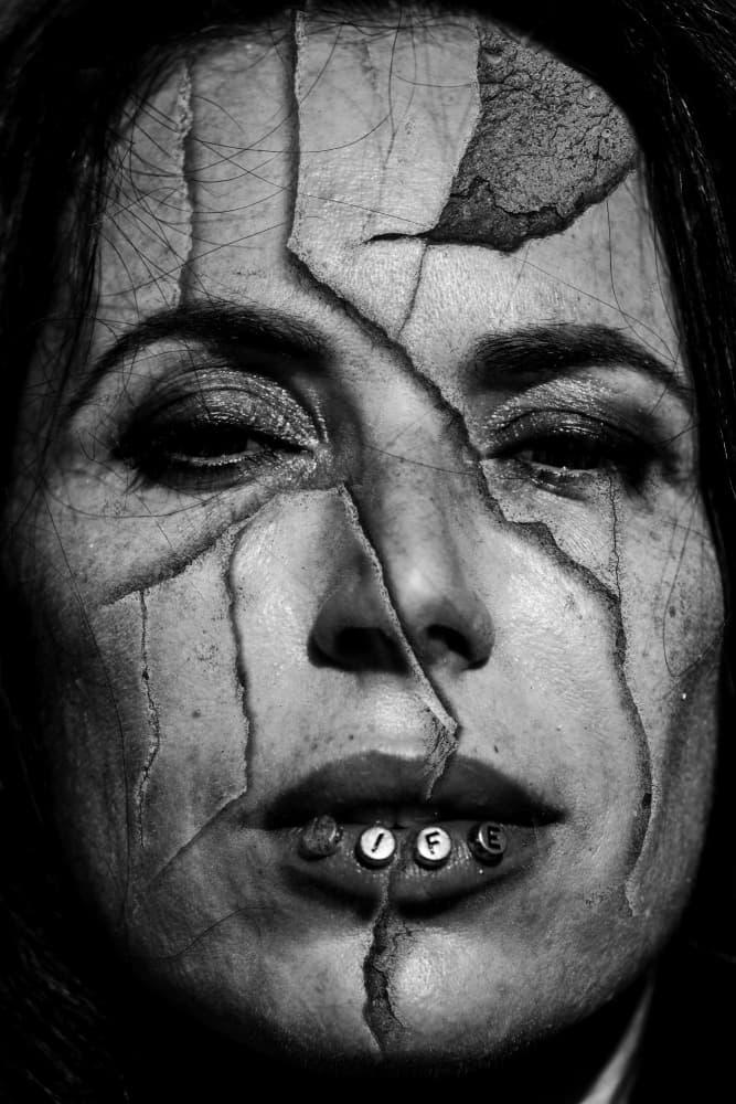 Cracked Face Life by Bogdan Bouşcă — canvas wall art