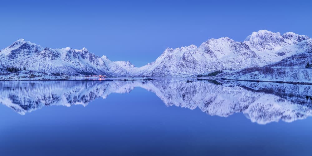 Snowy Mountain Reflection by Ulrike Eisenmann — canvas wall art