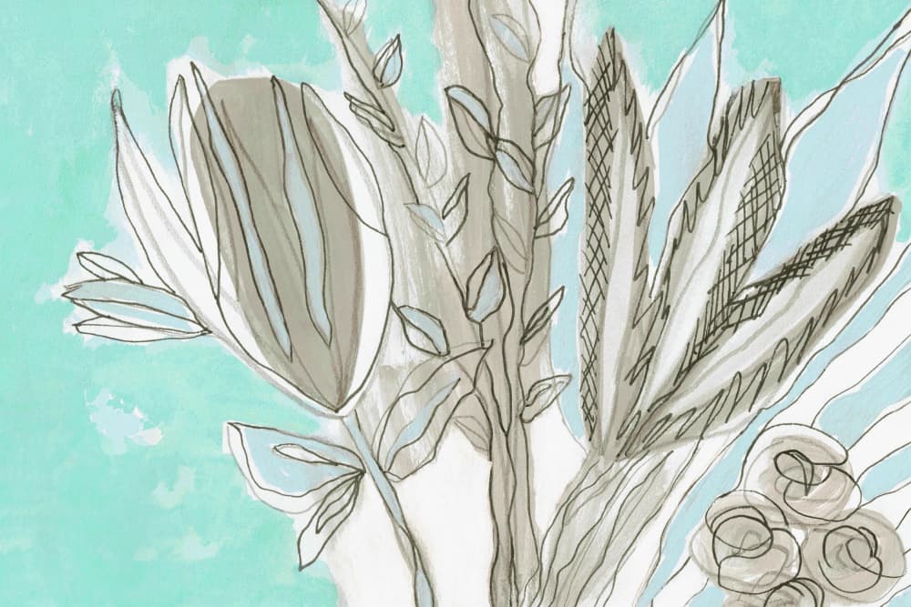 Modern Teal Botanicals by Lori Ann Folz — canvas wall art