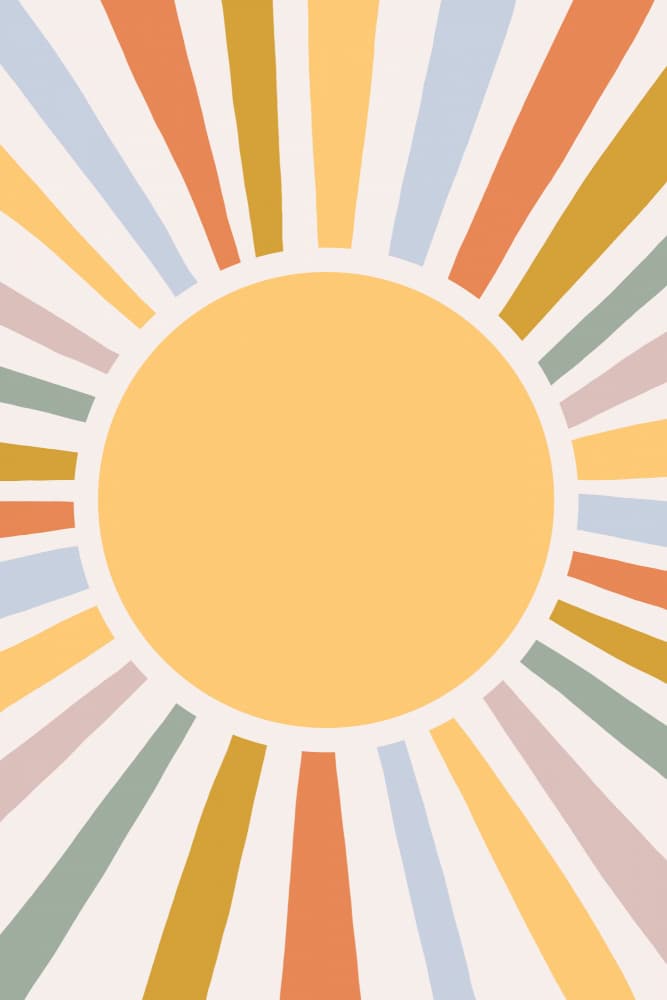Colorful Sun Rays by Menina Lisboa — canvas wall art