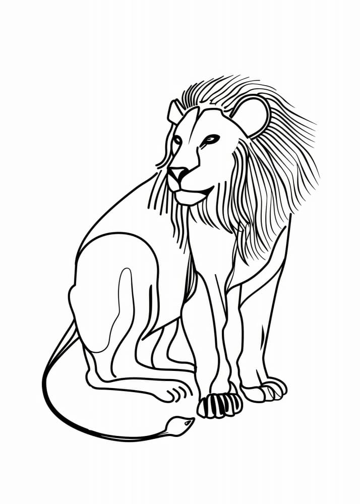 Noble Lion Outline by Justyna Jaszke — canvas wall art