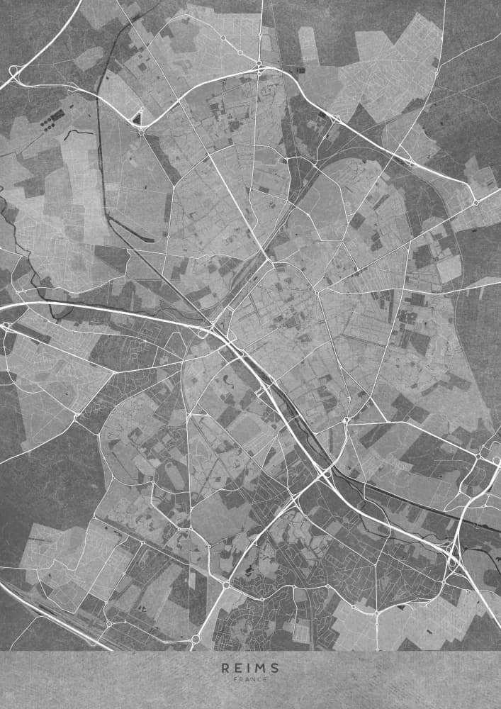 Reims Urban Map by Rosana Laiz Blursbyai — canvas wall art