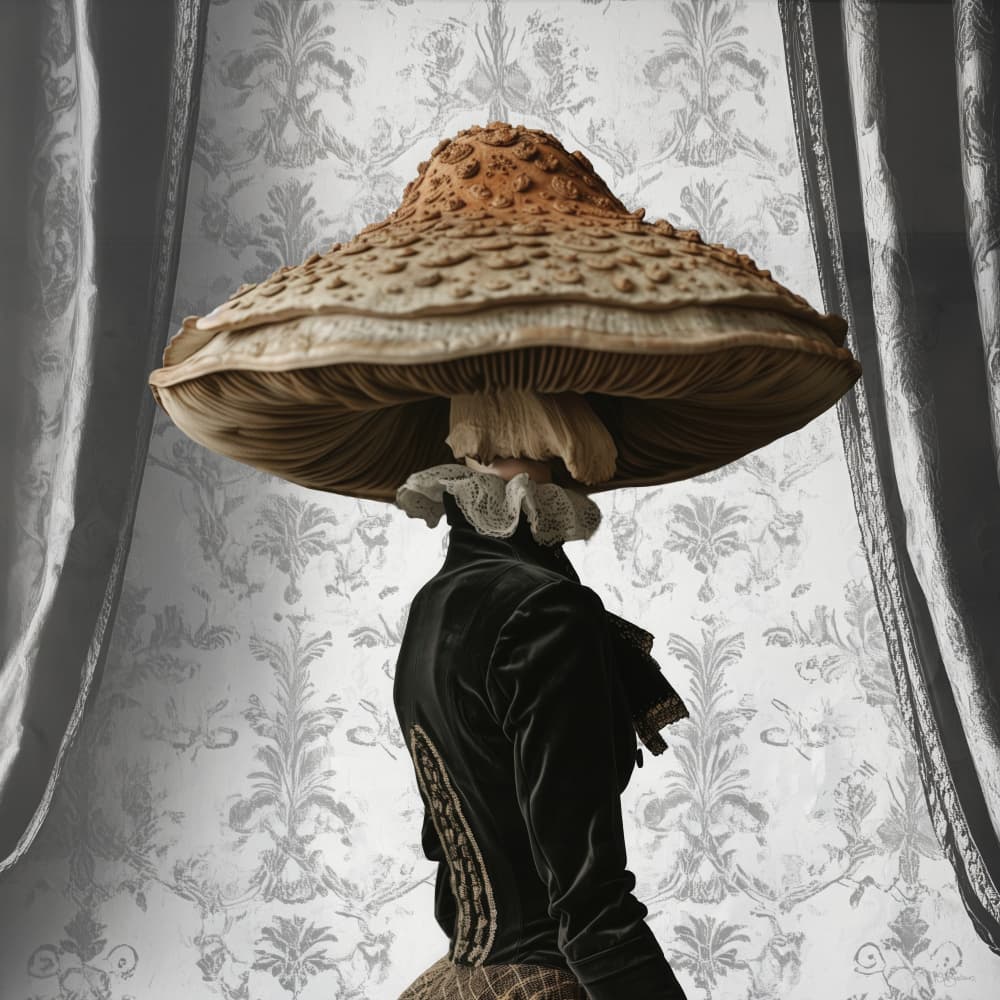 Elegant Mushroom Figure by Sue Skellern — canvas wall art