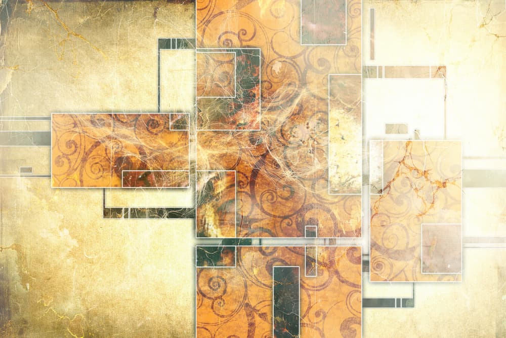Warm Geometric Layers by Rafal Kulik — canvas wall art