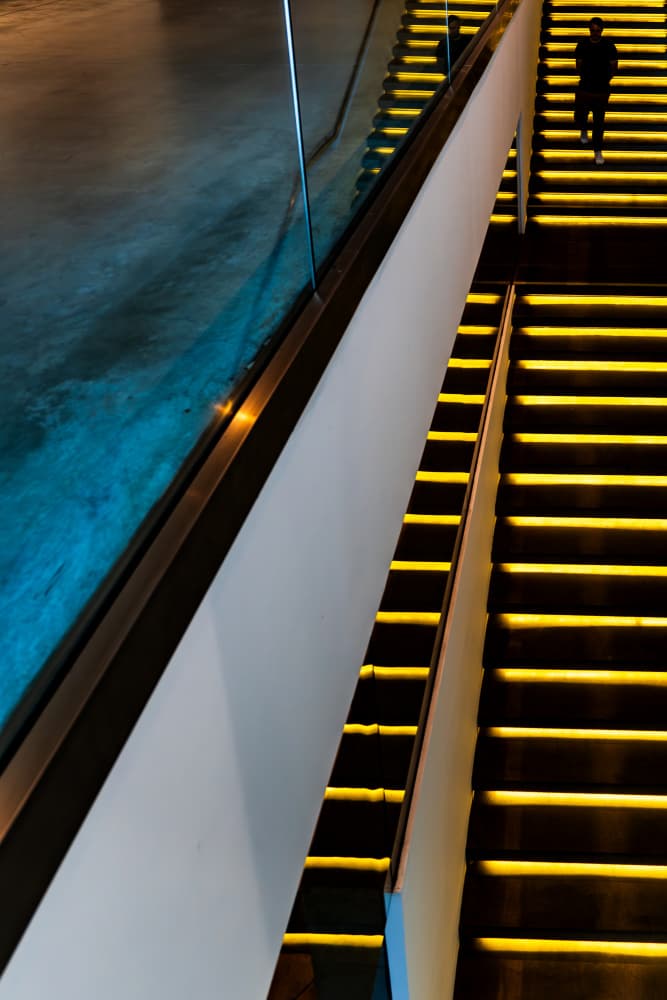 Glowing Modern Staircase by Heike Wolters-Wrase — canvas wall art