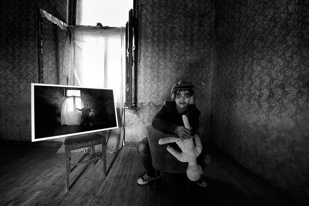 Lonely Boy Haunted Room by mario grobenski - psychodaddy — canvas wall art