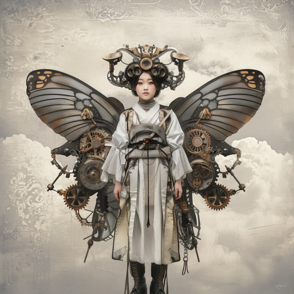 Steampunk Butterfly Woman by Sue Skellern — canvas wall art