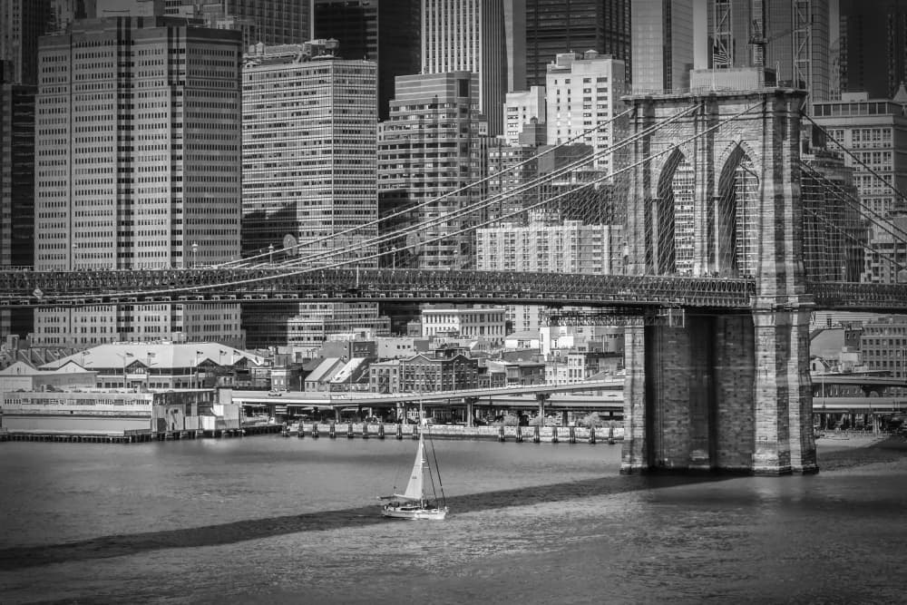 Brooklyn Bridge Sailboat by Melanie Viola — canvas wall art