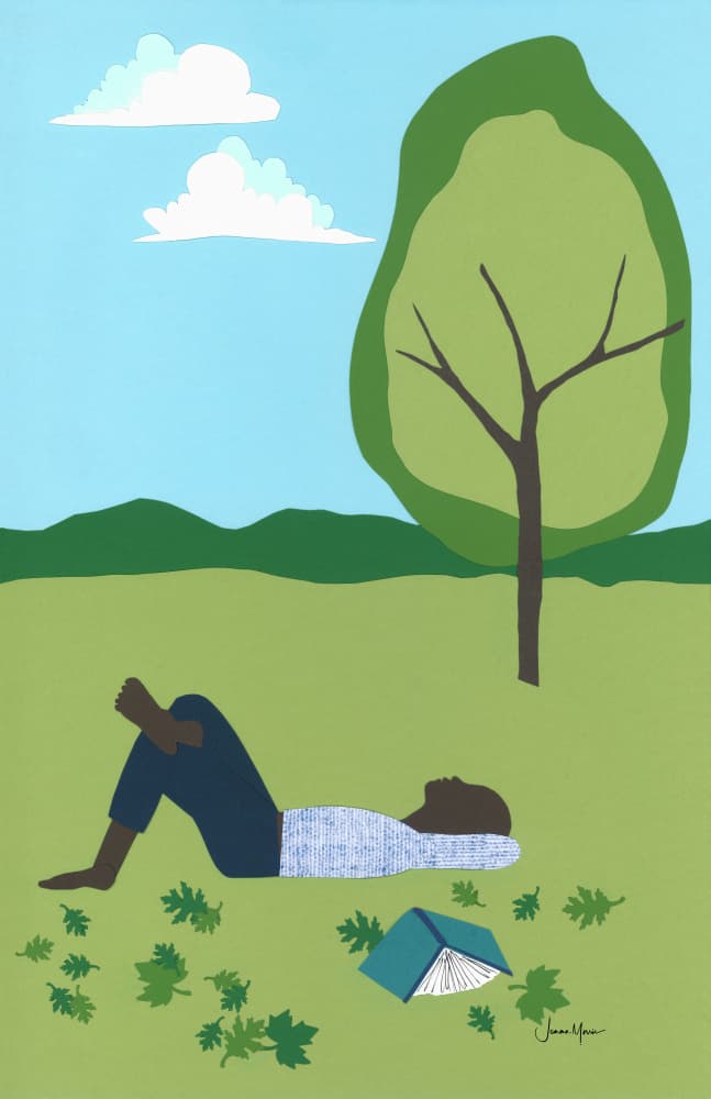 Man Relaxing Under Tree by Jemma Morris — canvas wall art
