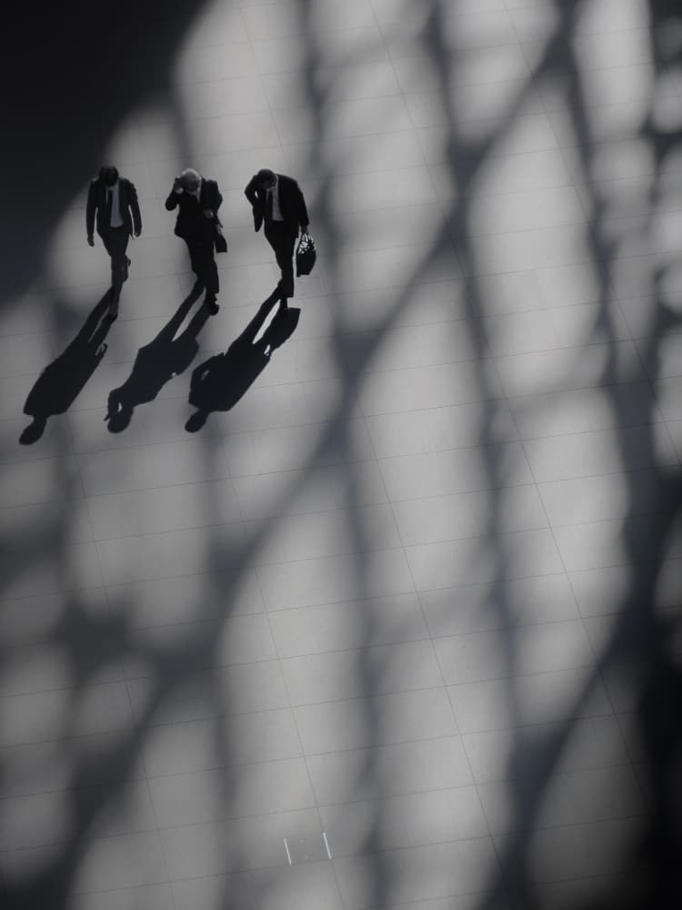 Walking City Shadows by IKUMI FUKAZAWA — canvas wall art