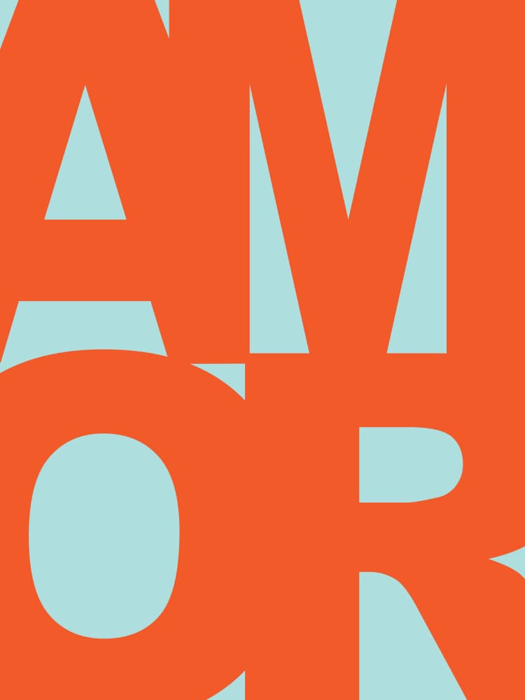 Amor Modern Typography by Andreas Magnusson — canvas wall art