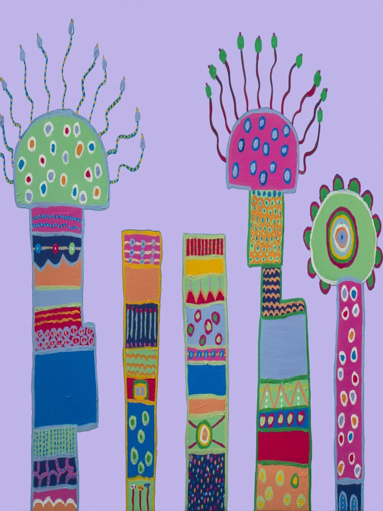 Whimsical Mushroom Garden by Helen Joynson — canvas wall art