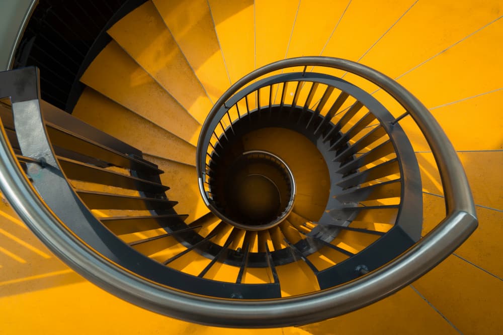 Golden Spiral Staircase by Fred Louwen — canvas wall art