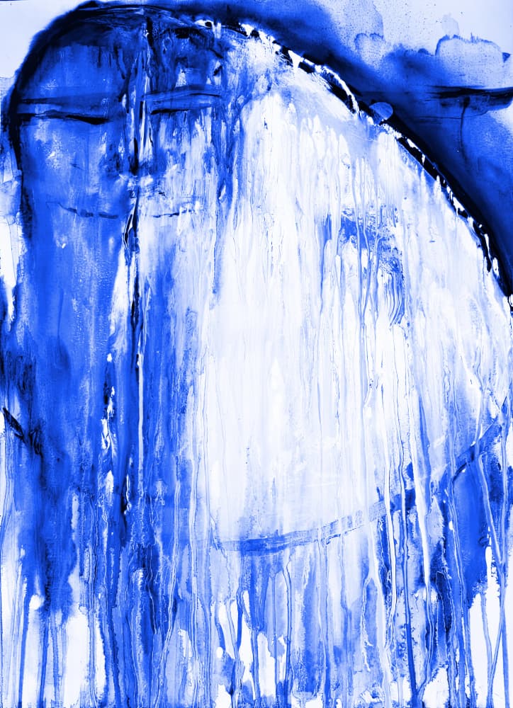 Flowing Blue Abstract by RodMacIver — canvas wall art