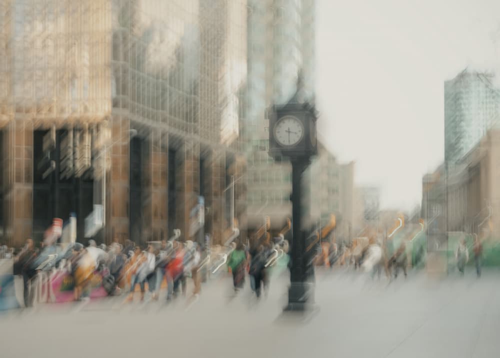 Dreamy Urban Movement by Emma Zhao — canvas wall art
