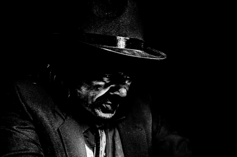 Shadowed Man in Fedora by Steve Hermann — canvas wall art