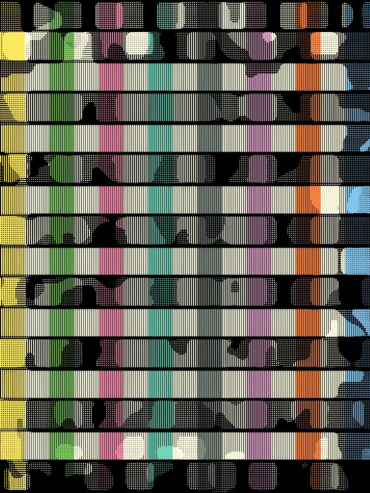 Vibrant Glitch Stripes by Petr Strnad — canvas wall art
