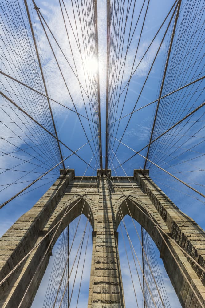 Brooklyn Bridge Skyward by Melanie Viola — canvas wall art