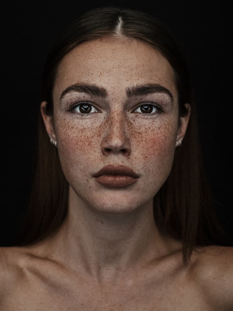 Freckled Beauty Portrait by Martin Krystynek MQEP — canvas wall art