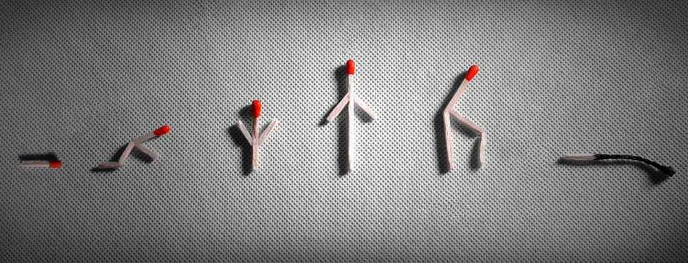Matchstick Life Stages by Amin Hamidnezhad — canvas wall art