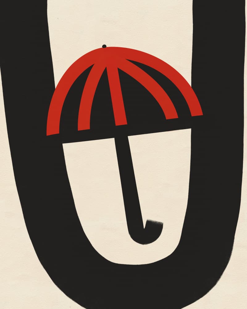 Black Letter U Umbrella by Deepthi s — canvas wall art