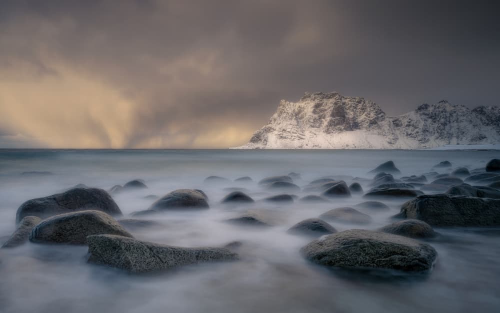 Snowy Mountain Winter Coast by Doroteo Tobarra Narro — canvas wall art