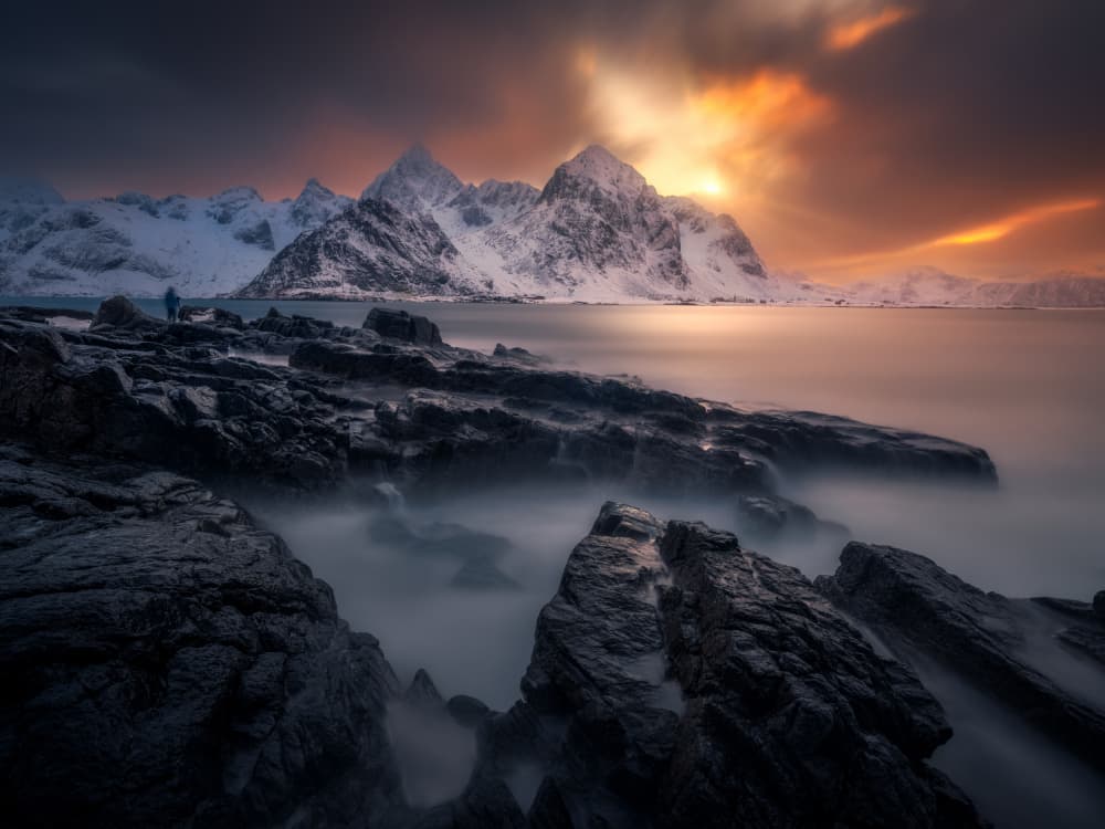 Golden Arctic Coast by NingYun Ye — canvas wall art