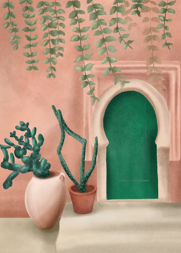 Green Door by City Art — canvas wall art