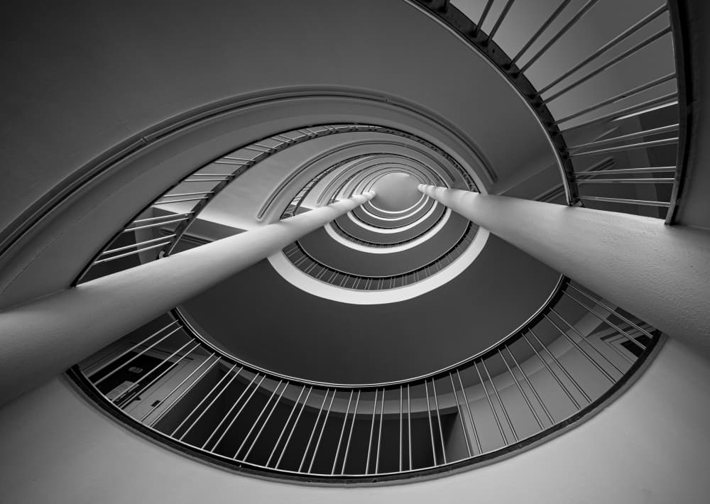 Elegant Spiral Staircase by Jean Vandijck — canvas wall art
