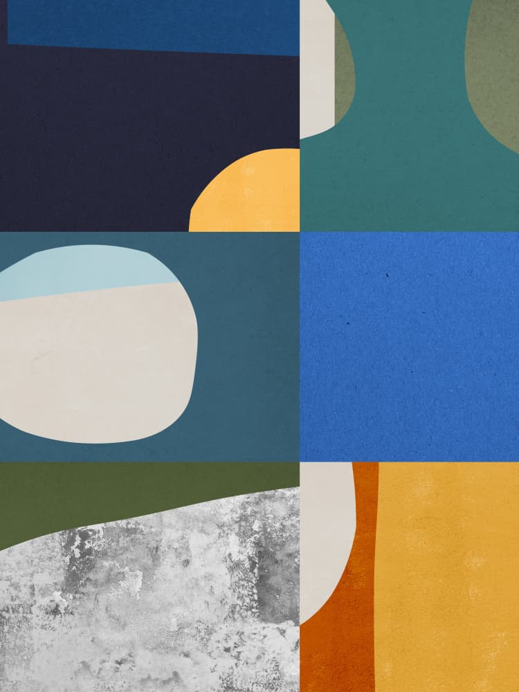 Colorful Abstract Shapes by Vitor Costa — canvas wall art