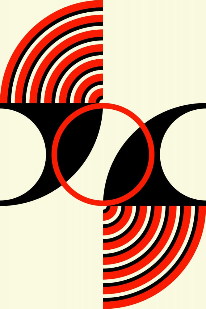 Red Black Geometric Art by Petr Strnad — canvas wall art