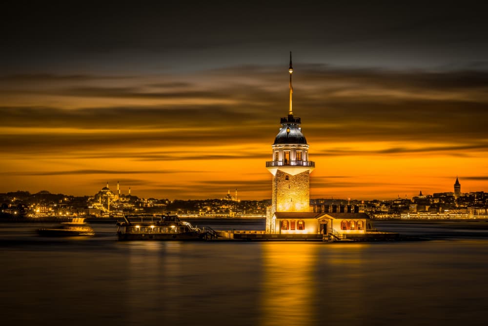 Maiden's Tower Sunset by Irene Wu — canvas wall art