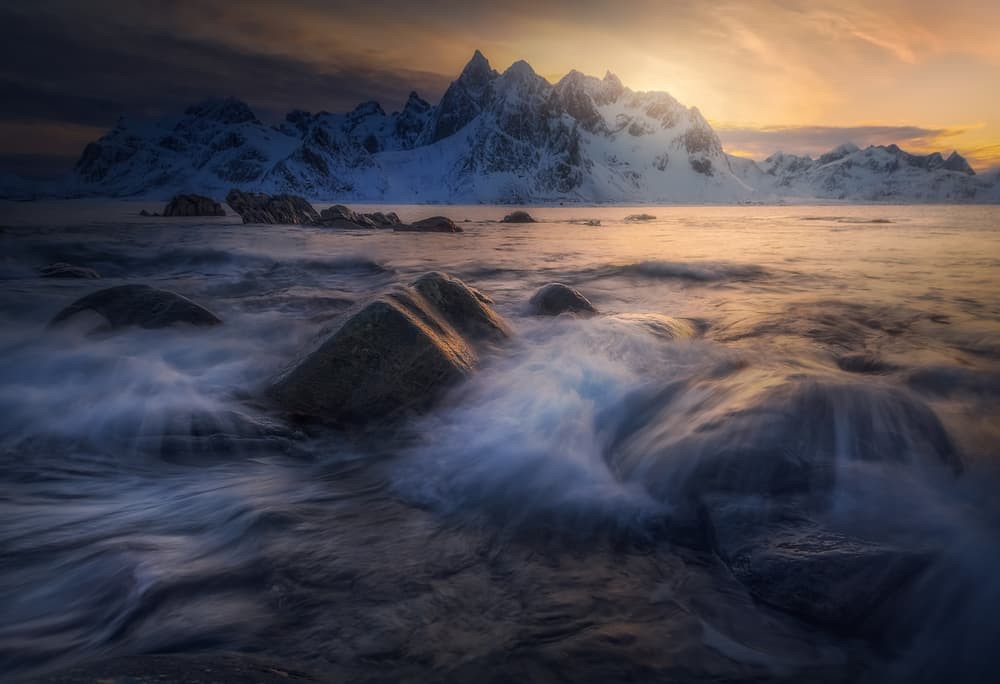 Coastal Mountain Sunset by Alfonso maseda varela — canvas wall art