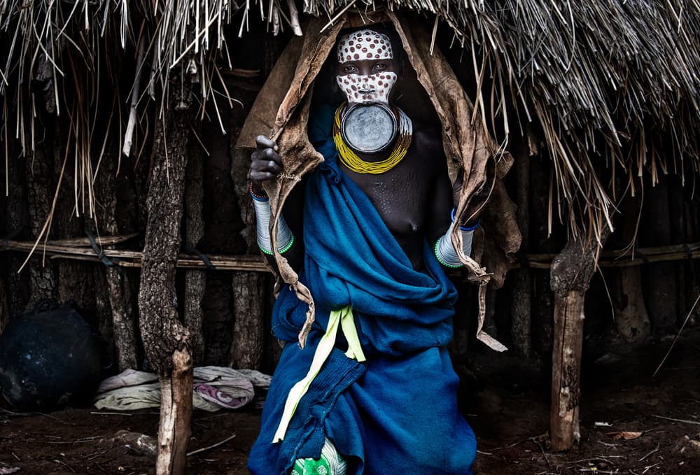 Tribal Woman's Portrait by Joxe Inazio Kuesta Garmendia — canvas wall art