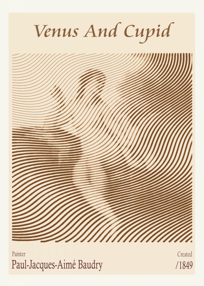 Wavy Line Venus Cupid by Doa Project — canvas wall art