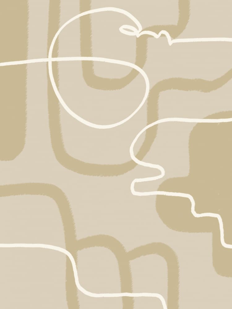 Flowing Beige Curves by Yuli Saputra — canvas wall art