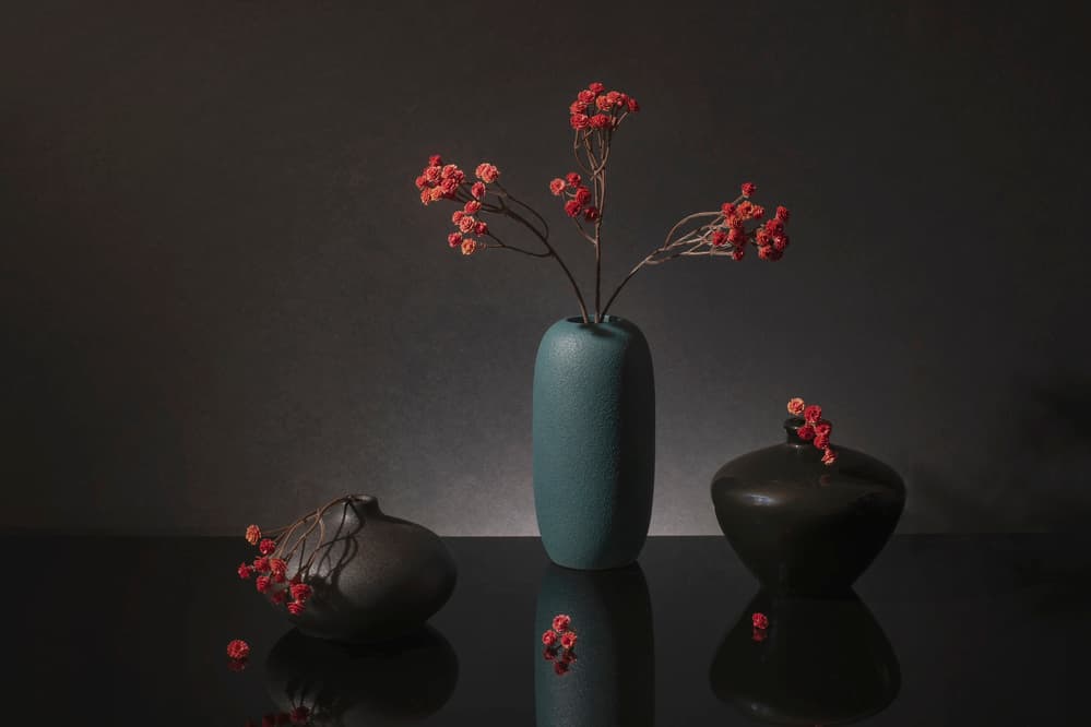 Elegant Red Berries Still Life by Ming Chen — canvas wall art