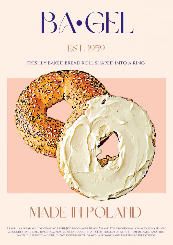 Bagel Cream Cheese Classic by Nazma Khokhar — canvas wall art