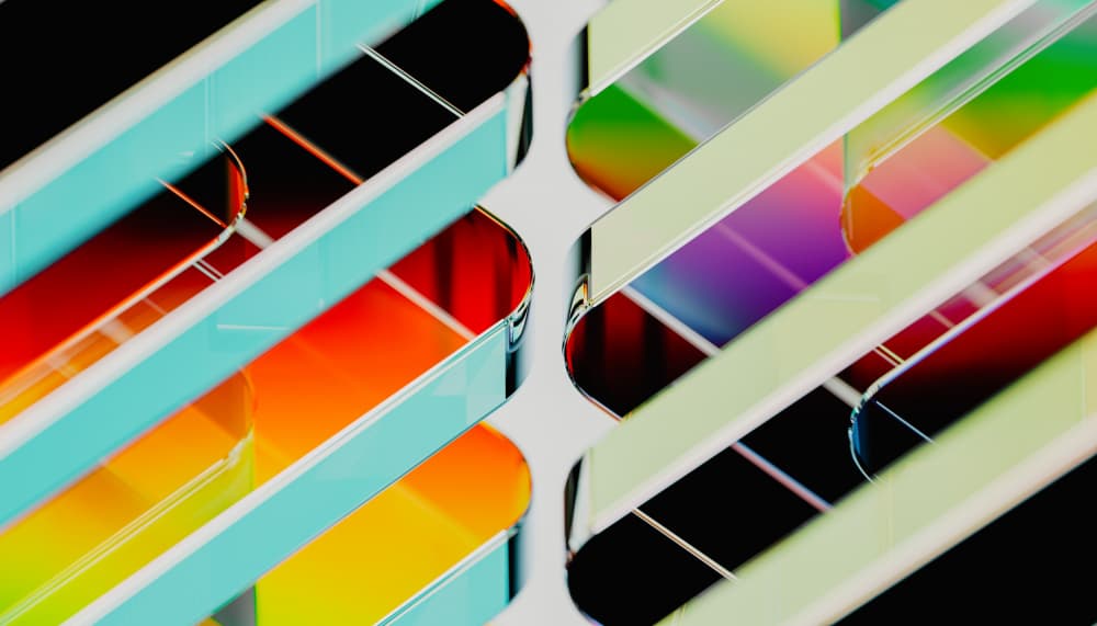 Vibrant Curved Reflections by Javier Pardina — canvas wall art