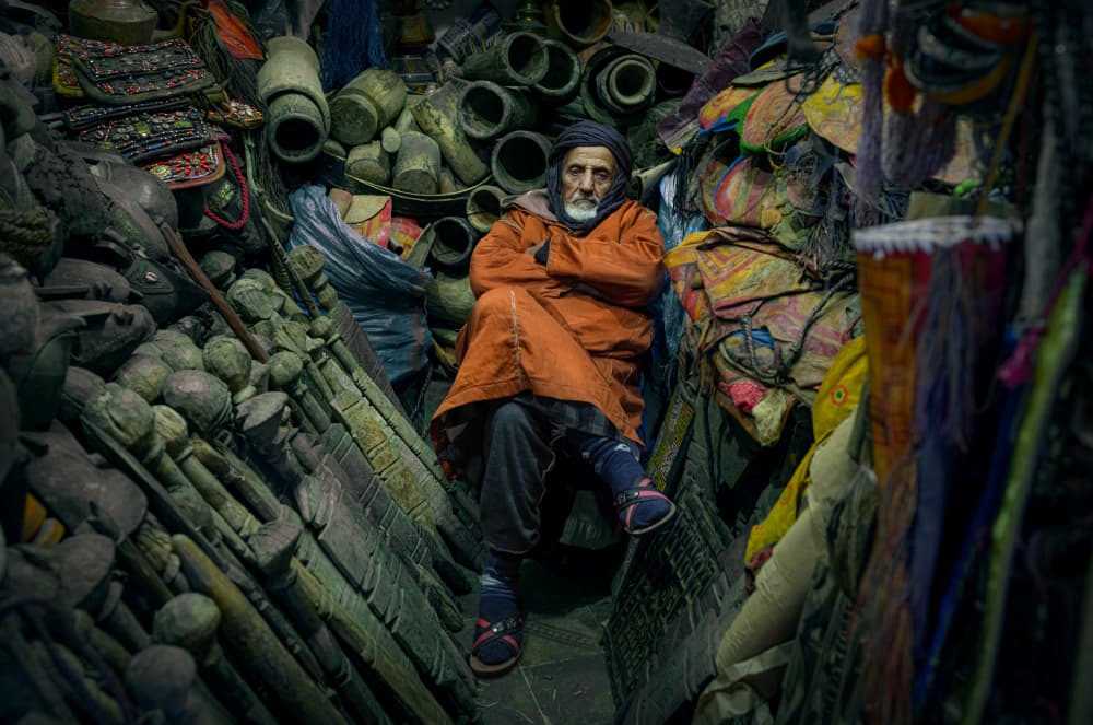 Old Man's Market Stall by Waldemar Szmidt — canvas wall art
